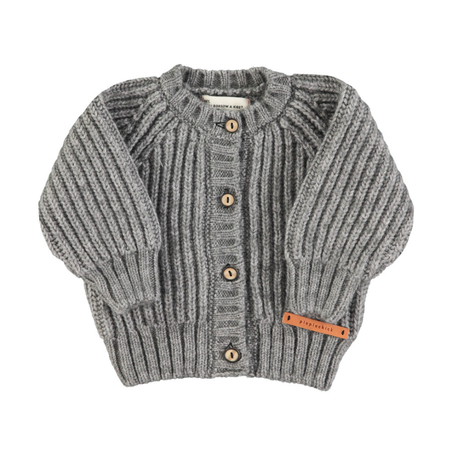 PIUPIUCHICK BABY | Knitted baby cardigan | Grey