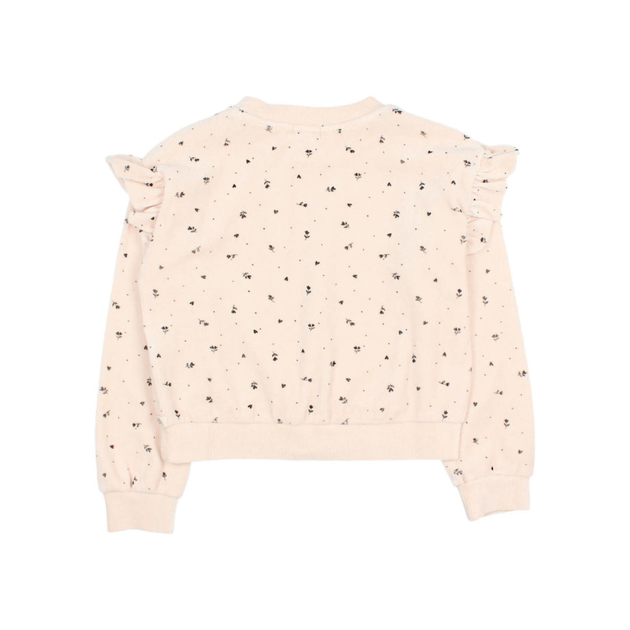 BUHO BARCELONA | VELVET CUORE SWEATSHIRT CREAM PINK