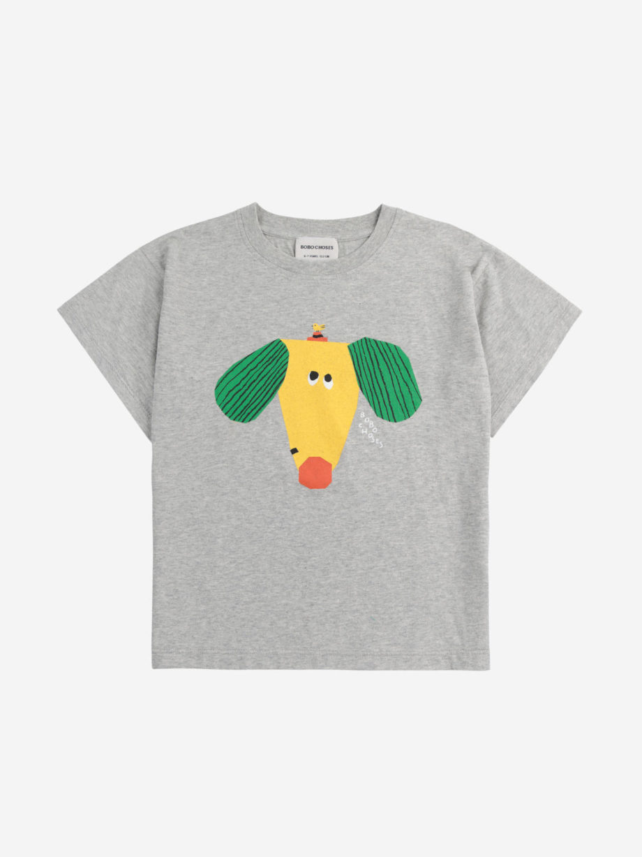 BOBO CHOSES | Happy Dog T-shirt HEATHER GREY