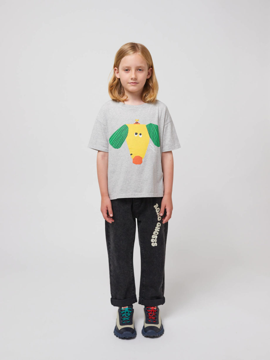 BOBO CHOSES | Happy Dog T-shirt HEATHER GREY