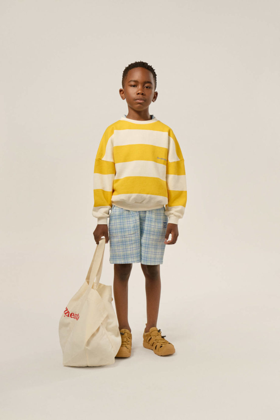 THE CAMPAMENTO | Yellow Stripes Oversized Kids Sweatshirt