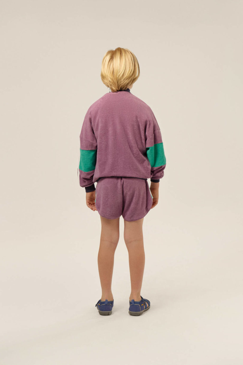 THE CAMPAMENTO | Purple Color Block Kids Shorts