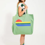 PIUPIUCHICK | XL bag | green w/ multicolor wave print